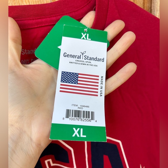 NWT men’s XL red USA 🇺🇸 tshirt 100% cotton - Picture 4 of 6